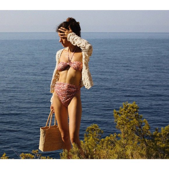 Doen Other - NWT DOEN Soleil Bikini Top Sea High Waist Bottom SET Rouge Tresors De La Mer